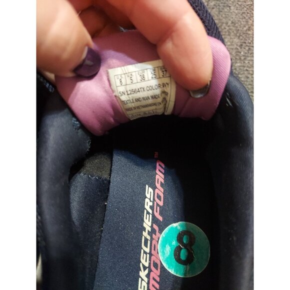 Womens Bobs Sport From Skechers Size 8 Navy Tennis Shoes Walking Mesh Comfort - Picture 10 of 10